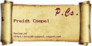 Preidt Csepel névjegykártya